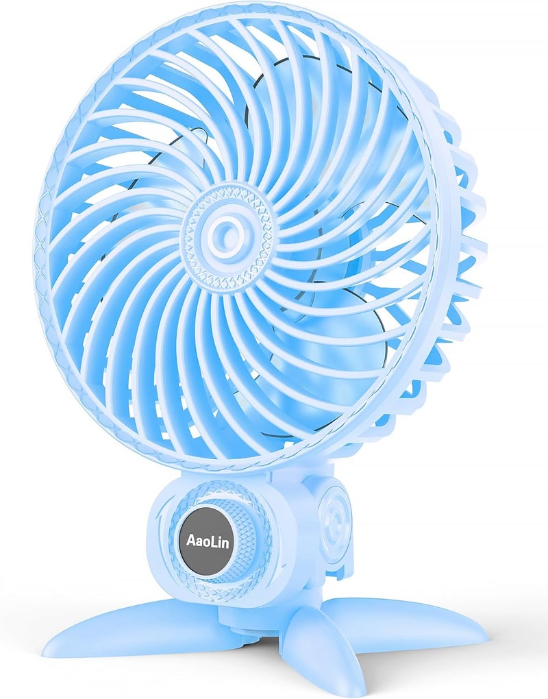 AaoLin USB Small Fan, Desk Fans with CVT Variable Speeds, Strong Cooling Airflow, Quiet Portable, Desktop Mini Personal Fan for Room, Home,Office, Bedroom-USB Powered (Blue) - Image 1